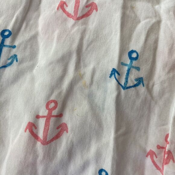 Forever 21 Lounge Pants Size S Anchors Nautical Drawstring White Blue Red Sleep - Picture 2 of 9